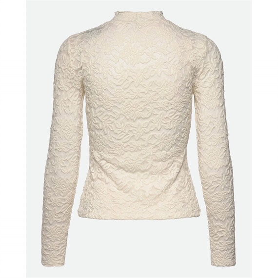 Rosemunde RWDelicia Lace LS Turtleneck T-shirt, Ivory 